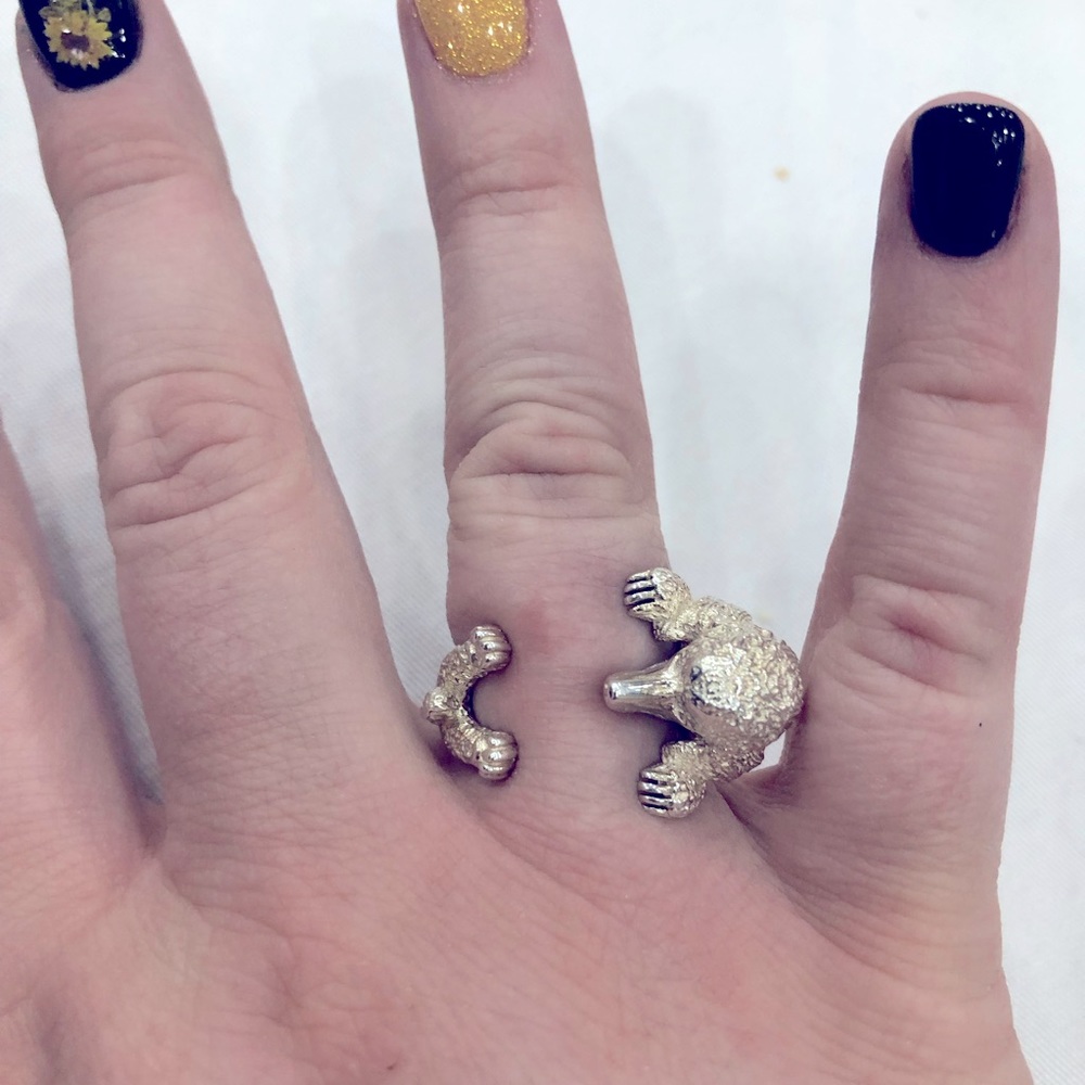 Italian Sterling Silver Poodle Ring